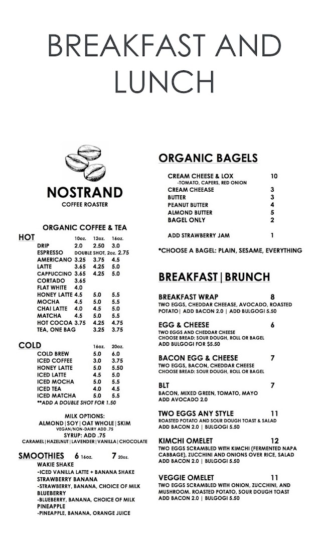 Nostrand Coffee Roaster coffee shop in Brooklyn